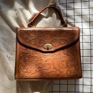 Elegant Brown Leather Satchel